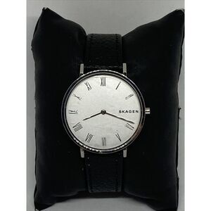 Skagen Hald SKW2712 Women's Black Leather Analog Dial Quartz Wrist Watch JK586